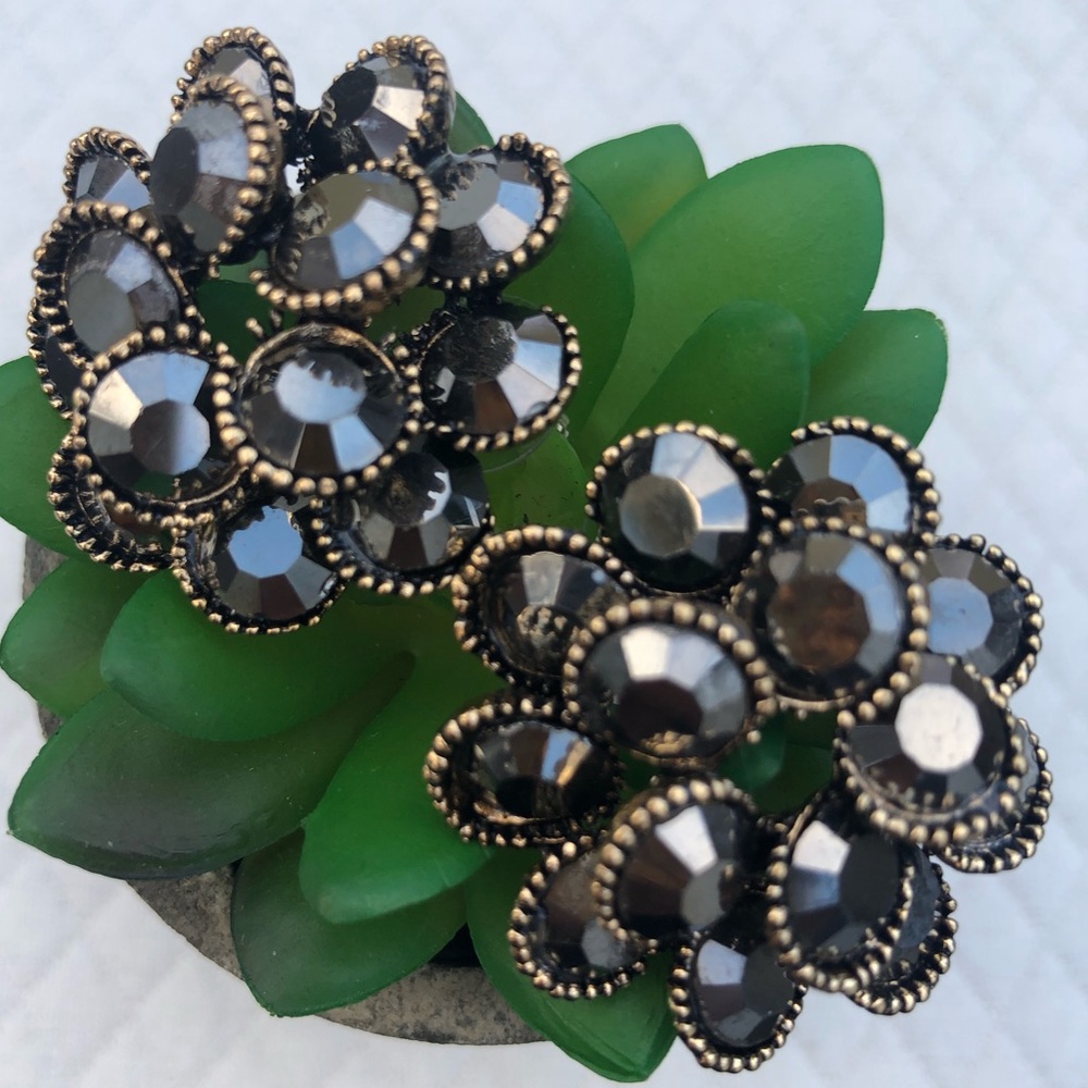 Statement vibe flower feel earrings.  Huge style🤎